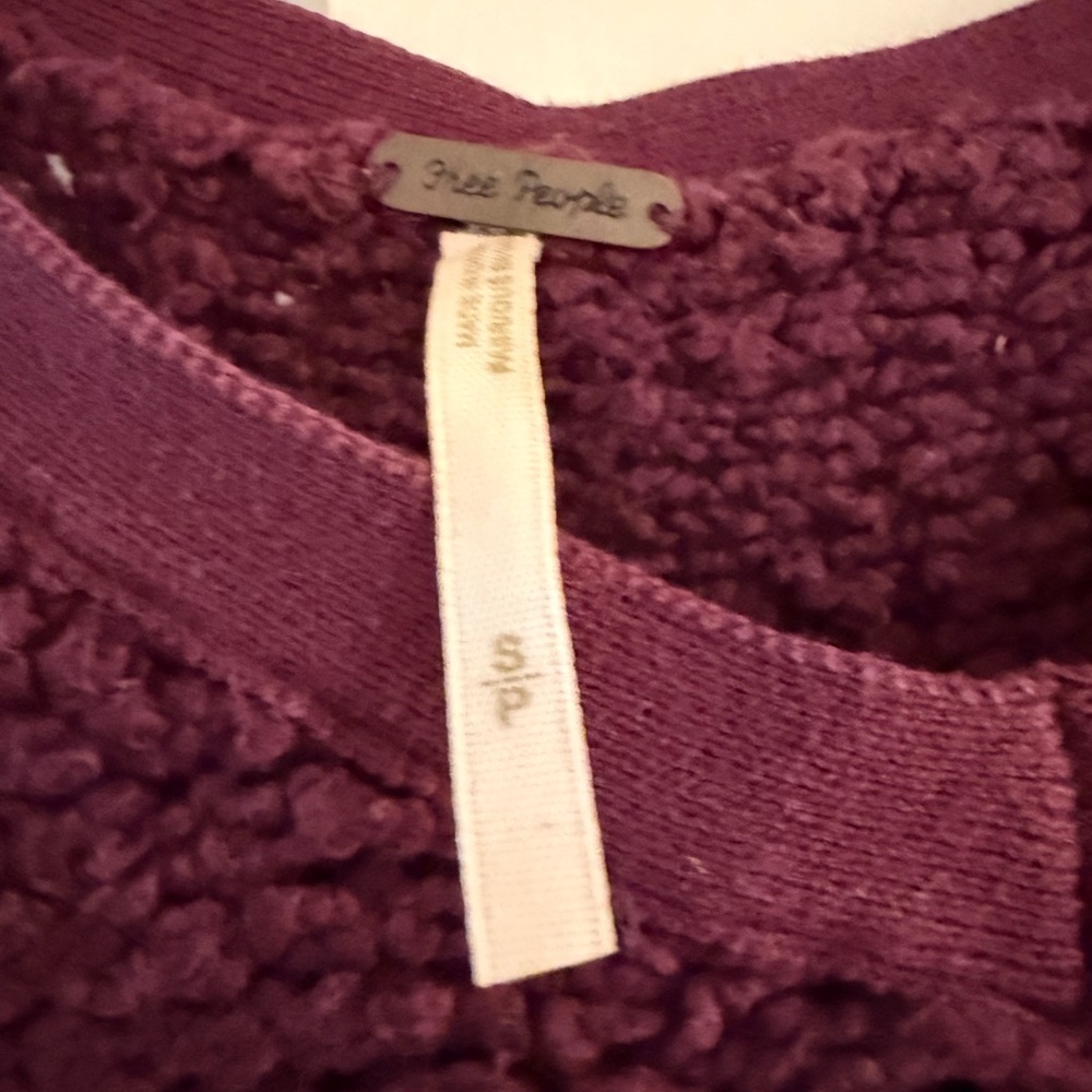 Free People Deep Purple V-Neck Sweater - Picture 2 of 2